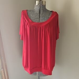 Cato Woman Pleated Top With Flutter Sleeves